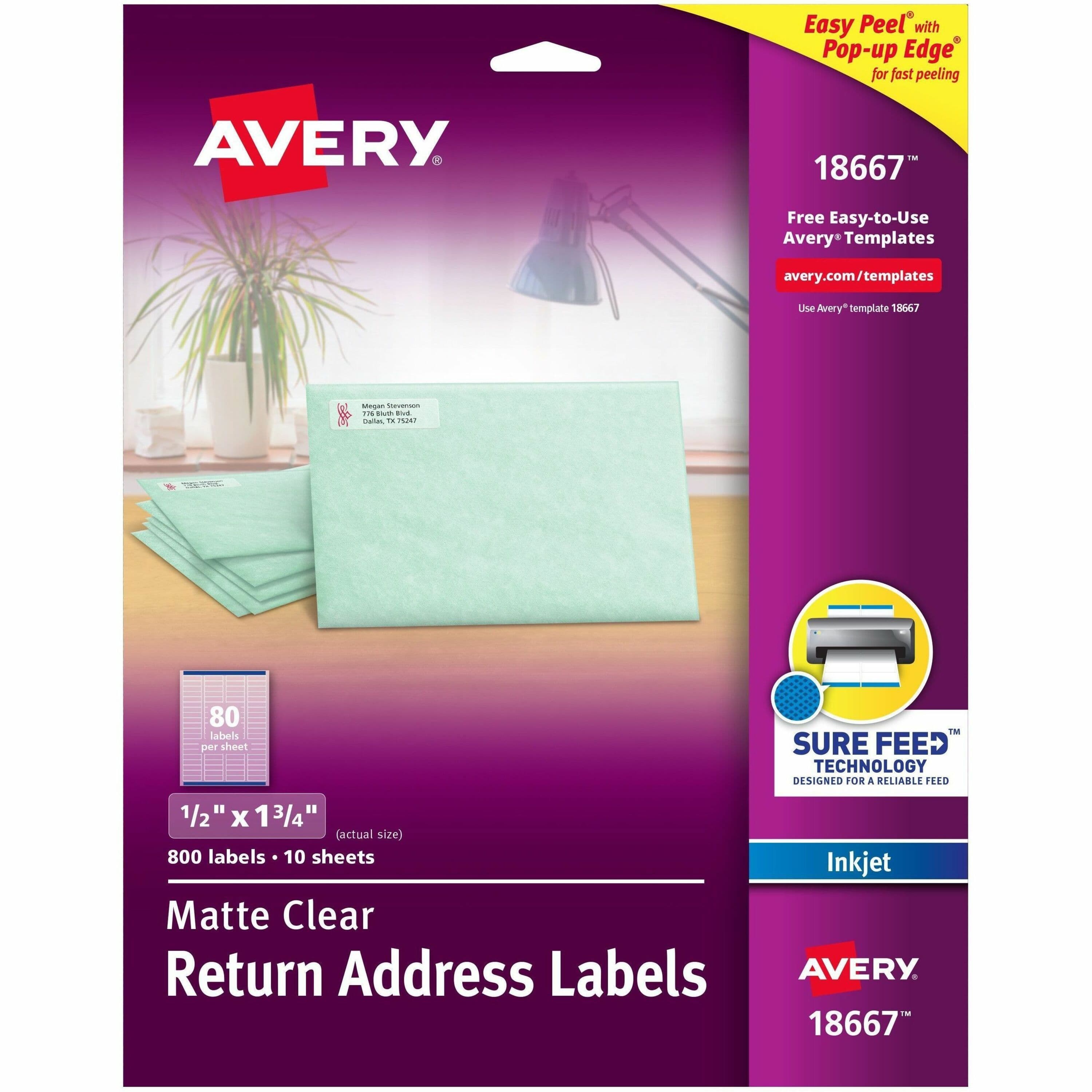 Avery® Easy Peel Inkjet Printer Mailing Labels - 800 / Pack