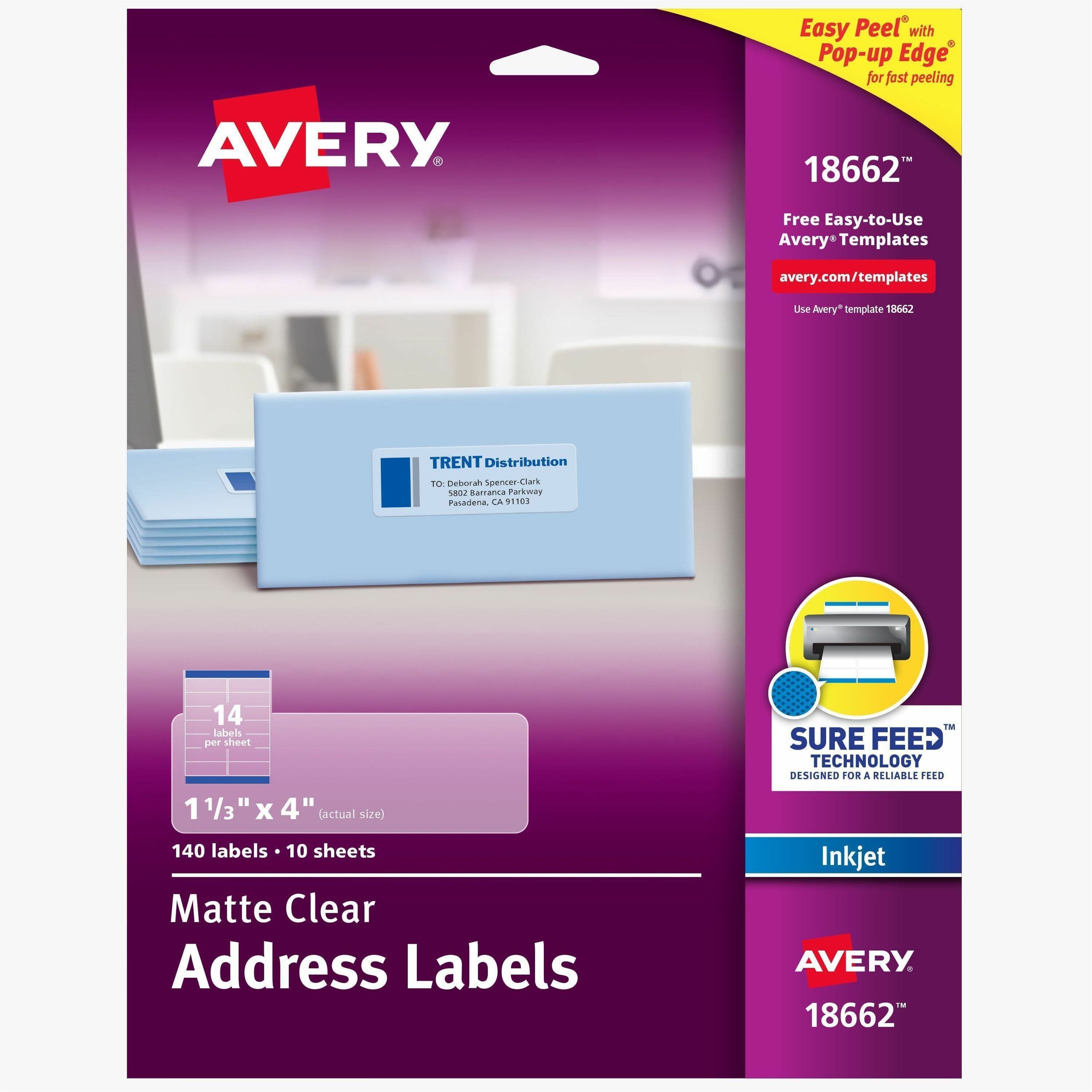 Avery® Easy Peel Inkjet Printer Mailing Labels - 140 / Pack