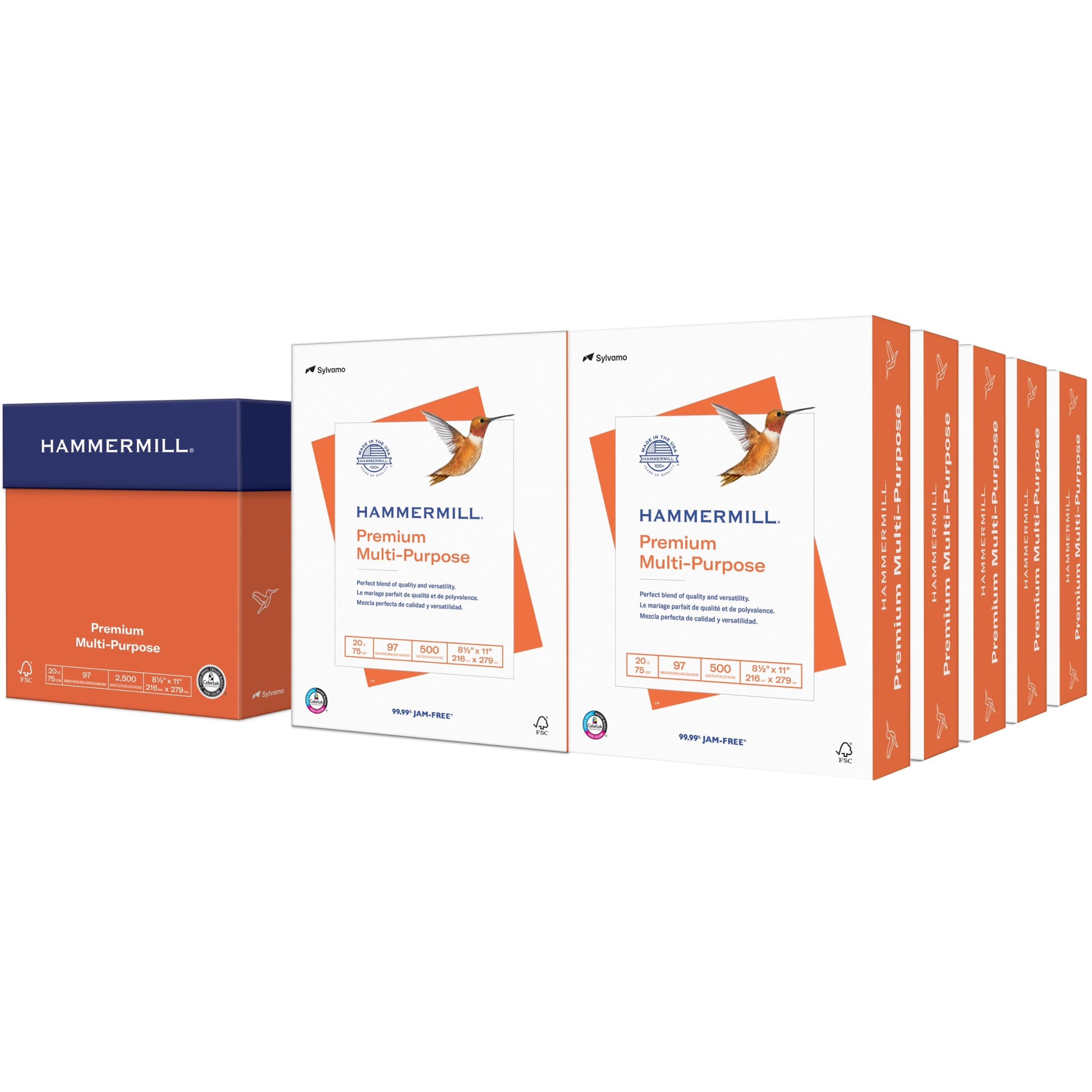 Hammermill Premium Multipurpose Paper - White - 10 / Carton