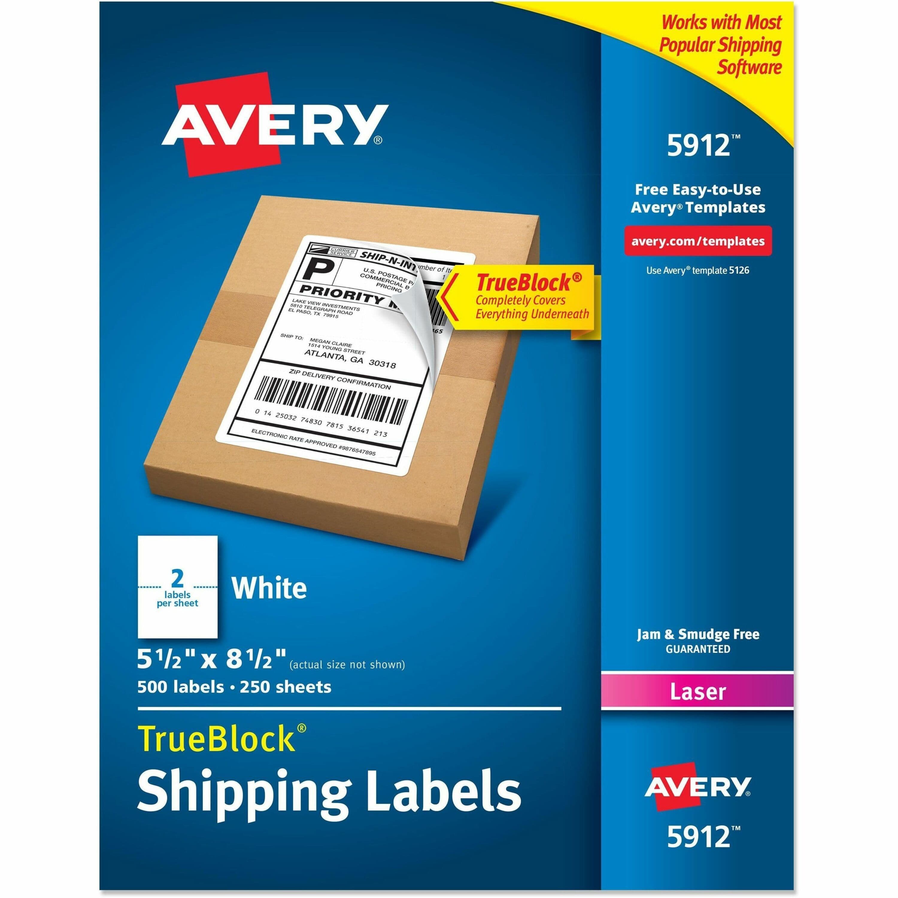 Avery® TrueBlock Shipping Label - 500 / Box
