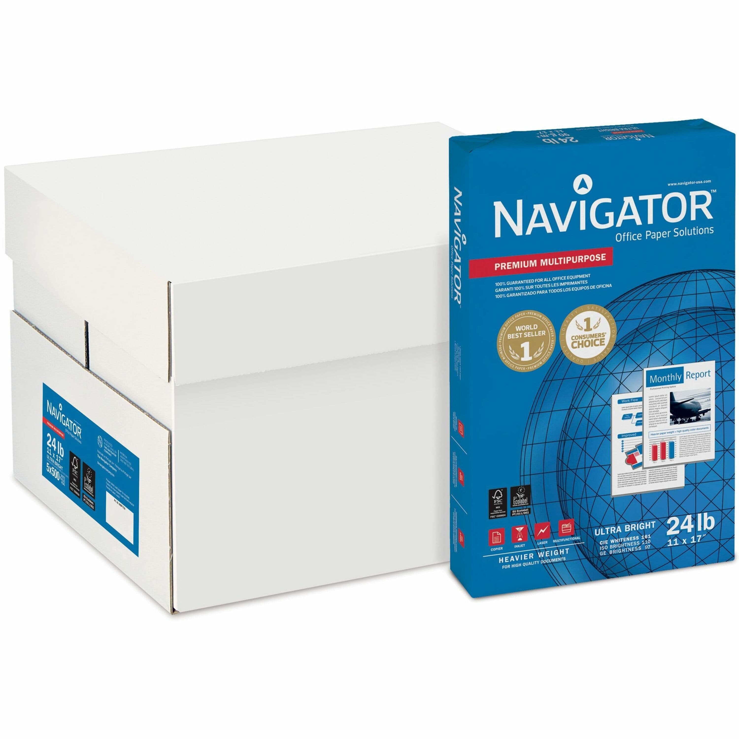 Navigator Platinum Superior Productivity Multipurpose Paper - Silky Touch - Bright White - 5 / Carton
