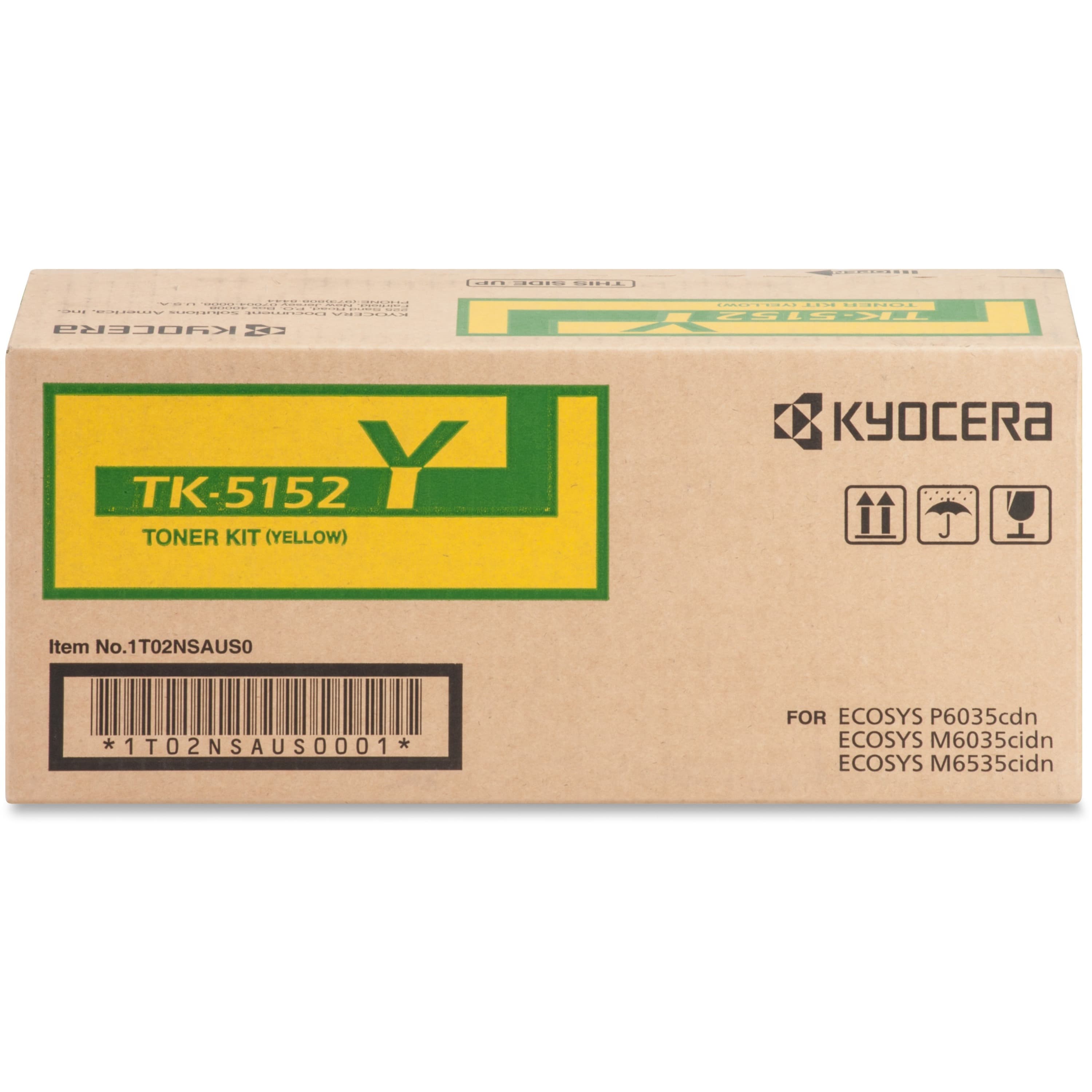 Kyocera TK-5152Y Original Standard Yield Laser Toner Cartridge - Yellow - 1 Each