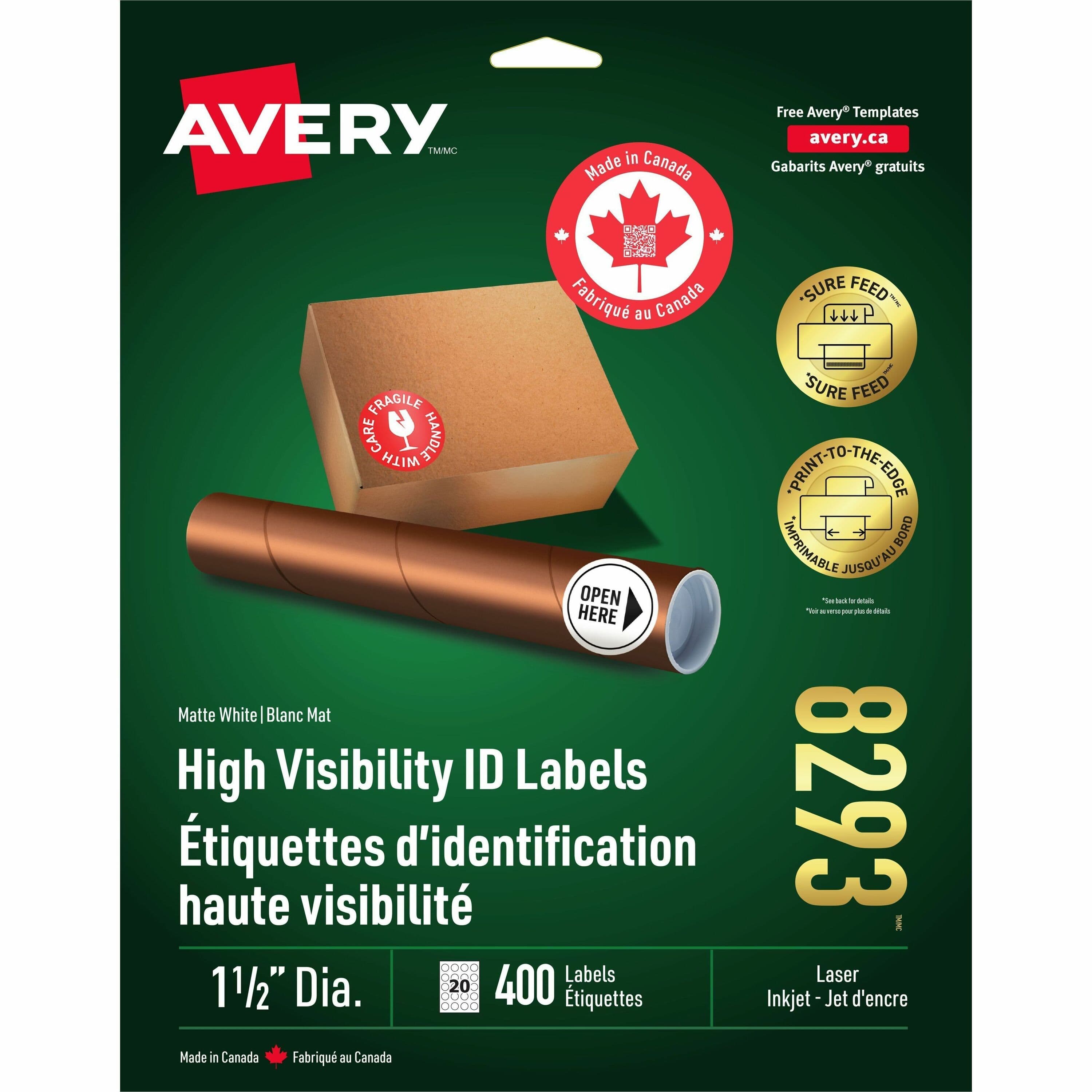 Avery® High-Visibility Labels - 400 / Pack