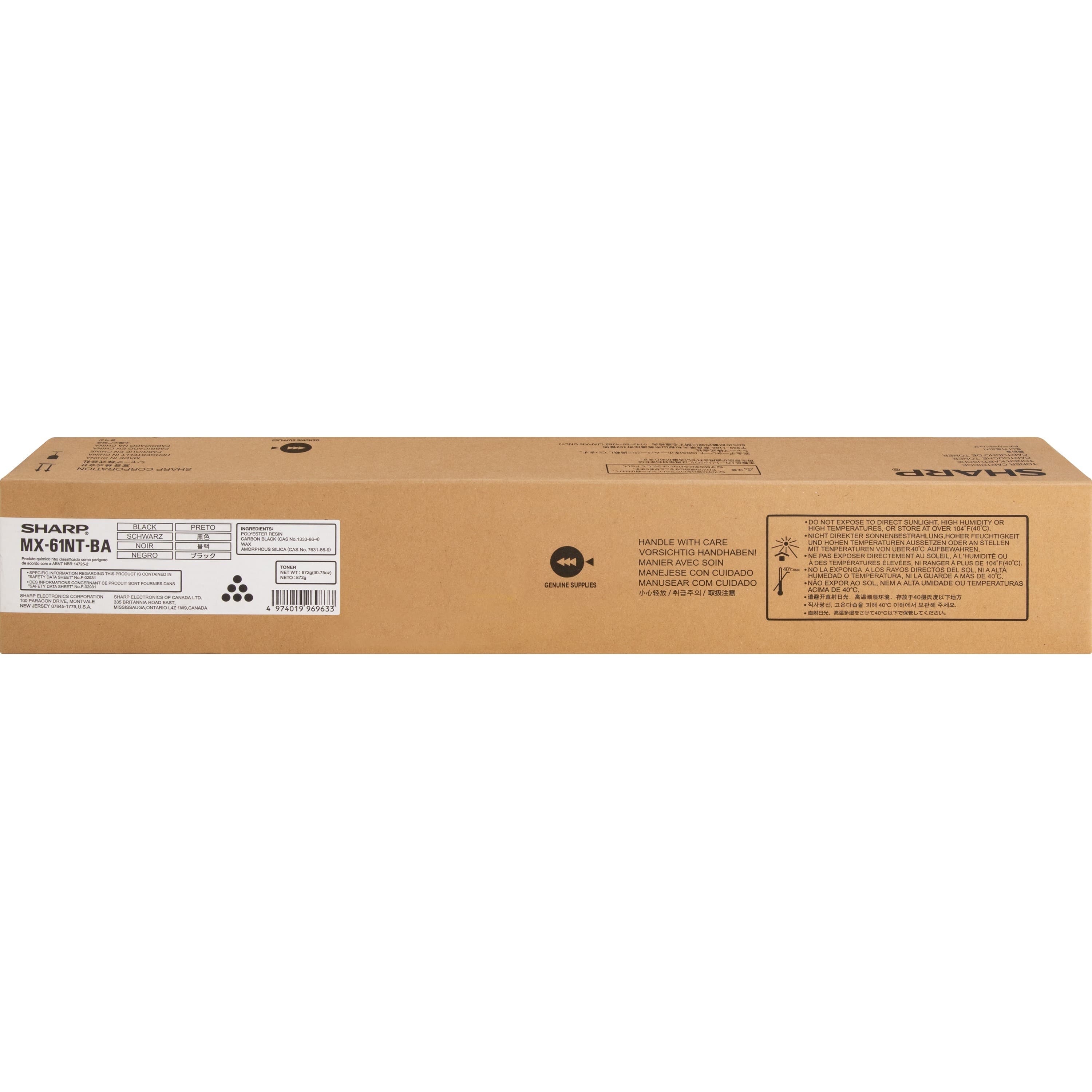 SHARP® MX-61NT Original Laser Toner Cartridge - Black - 1 Each