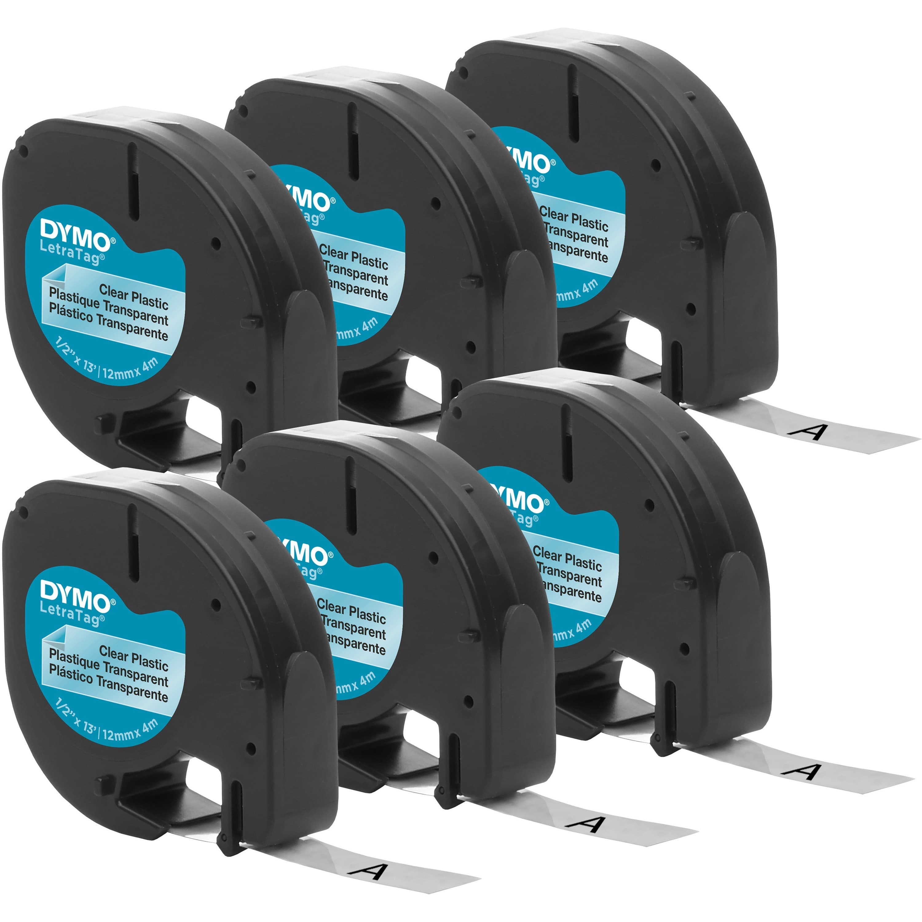 Dymo LetraTag Labelmaker Plastic Labels - 6 / Box