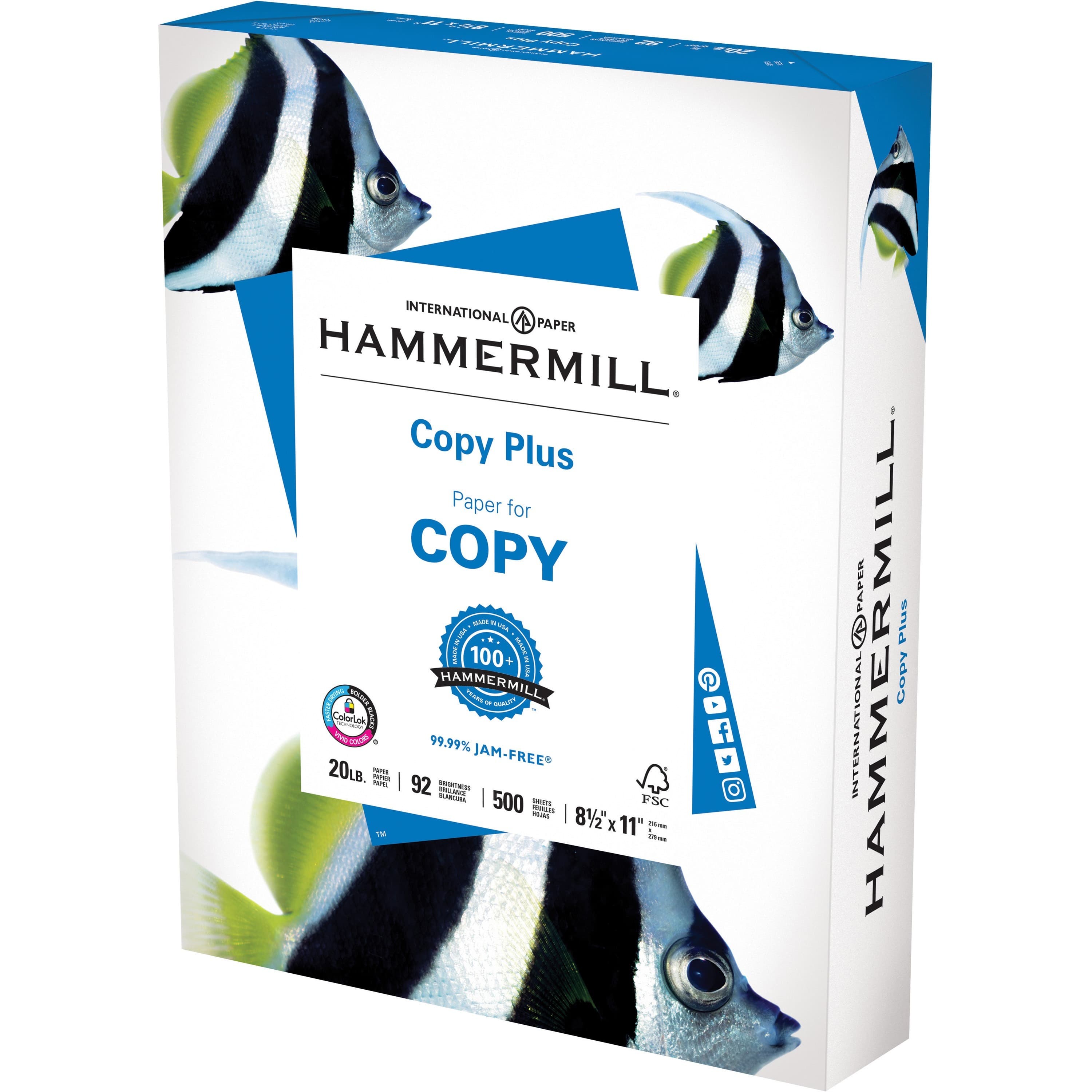 Hammermill Copy Plus Paper - White - 5 / Carton
