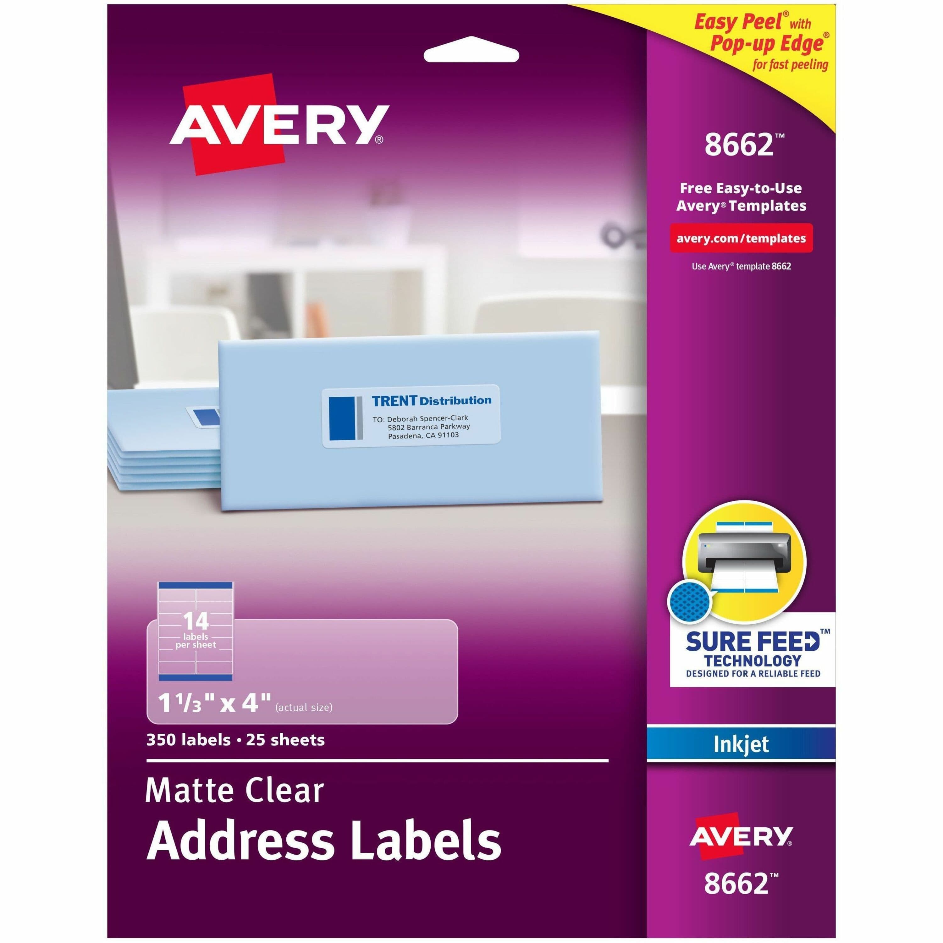 Avery® Easy Peel Inkjet Printer Mailing Labels - 350 / Pack