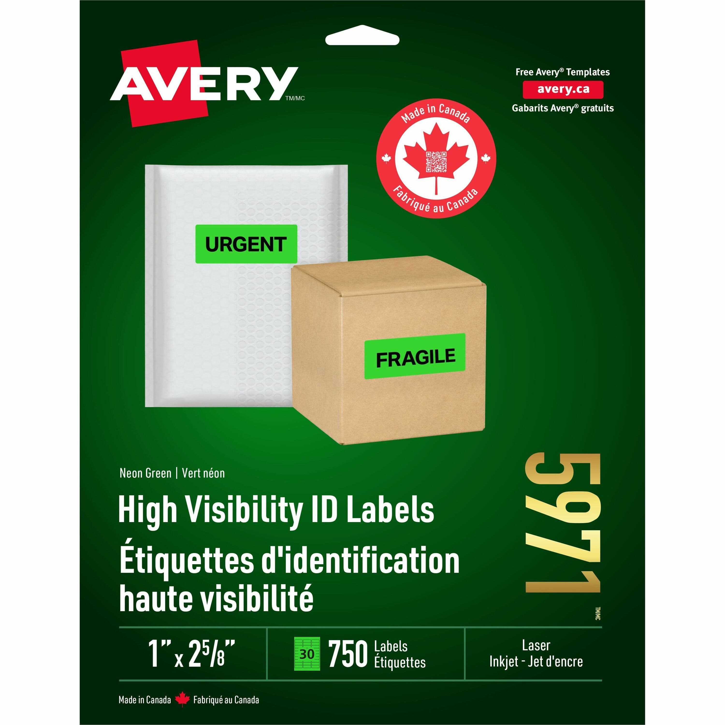 Avery® High Visibility Labels - 750 / Pack