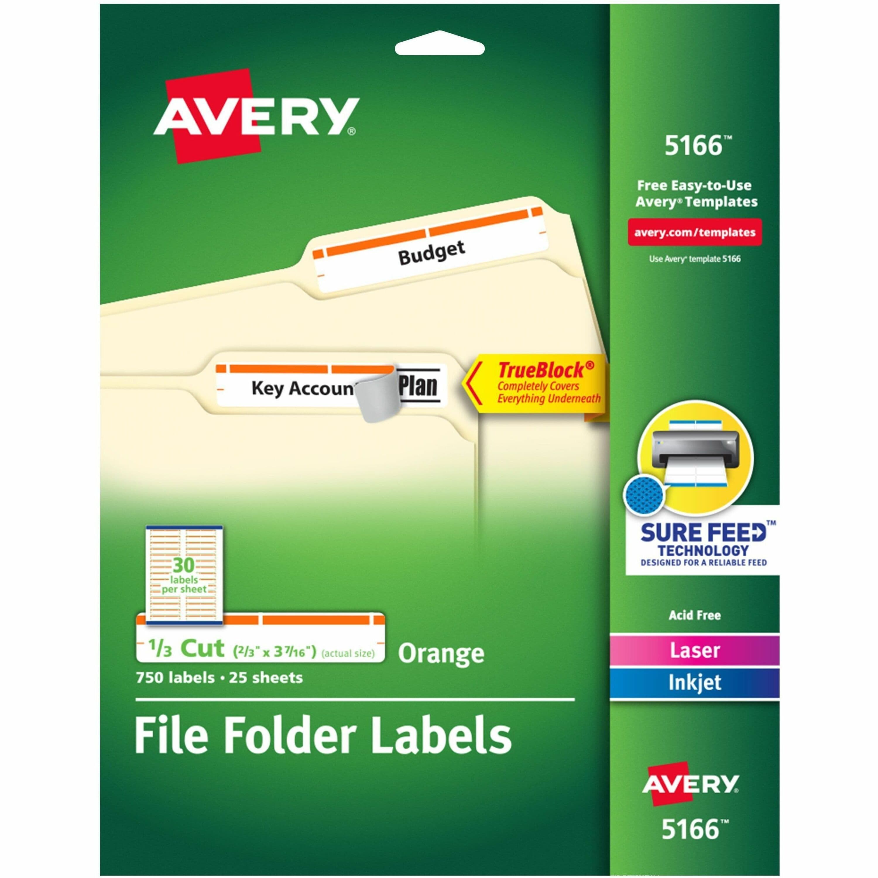Avery® TrueBlock File Folder Labels - 750 / Pack