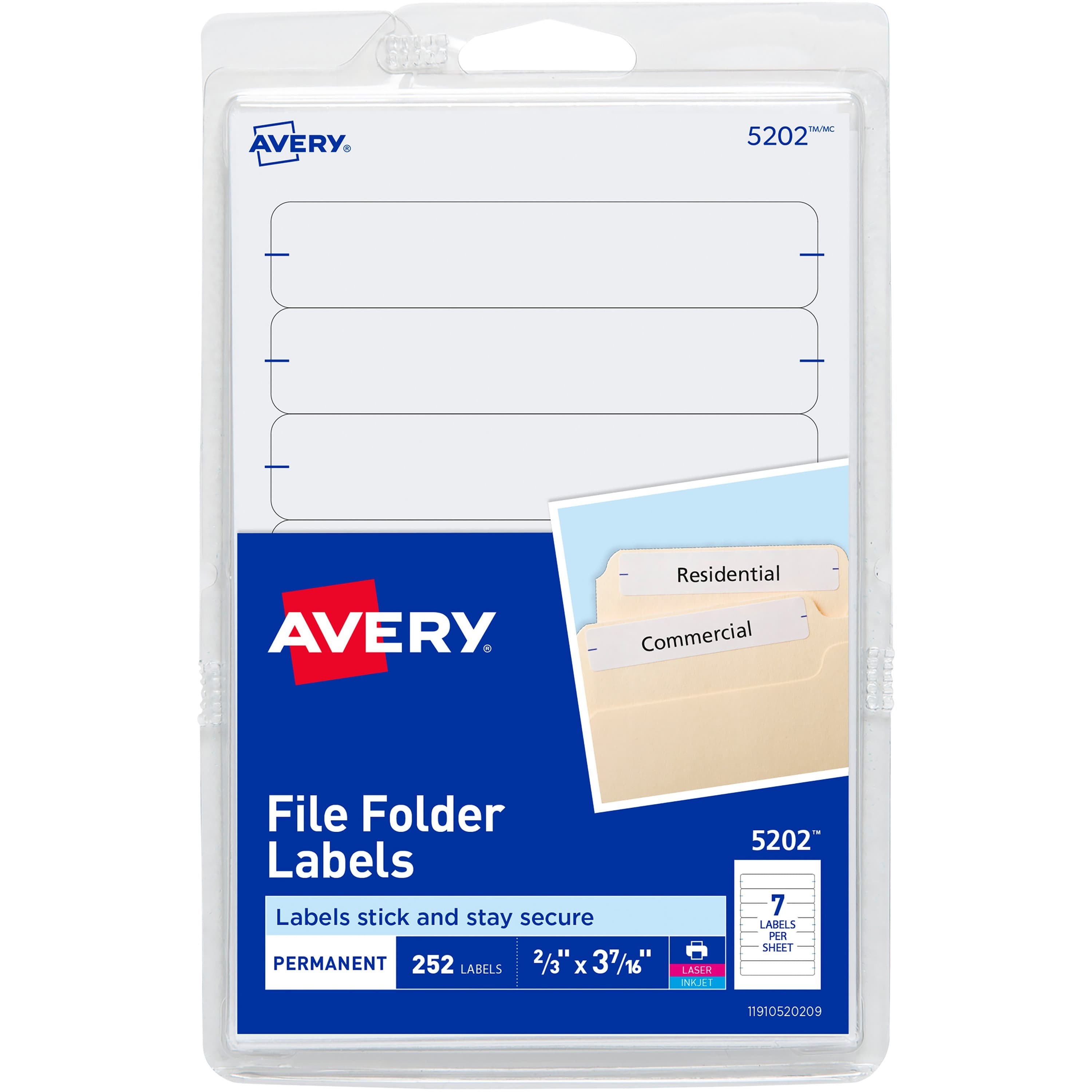 Avery® Permanent File Folder Labels - 252 / Pack