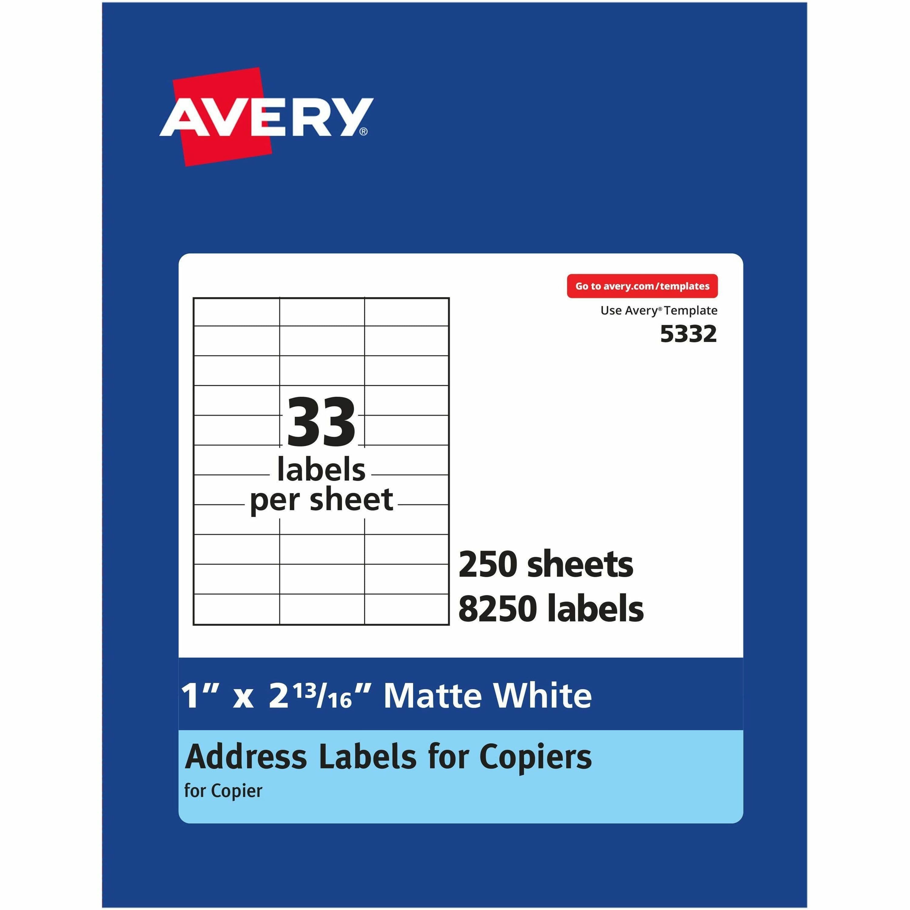 Avery® Copier Address Labels - 8250 / Box