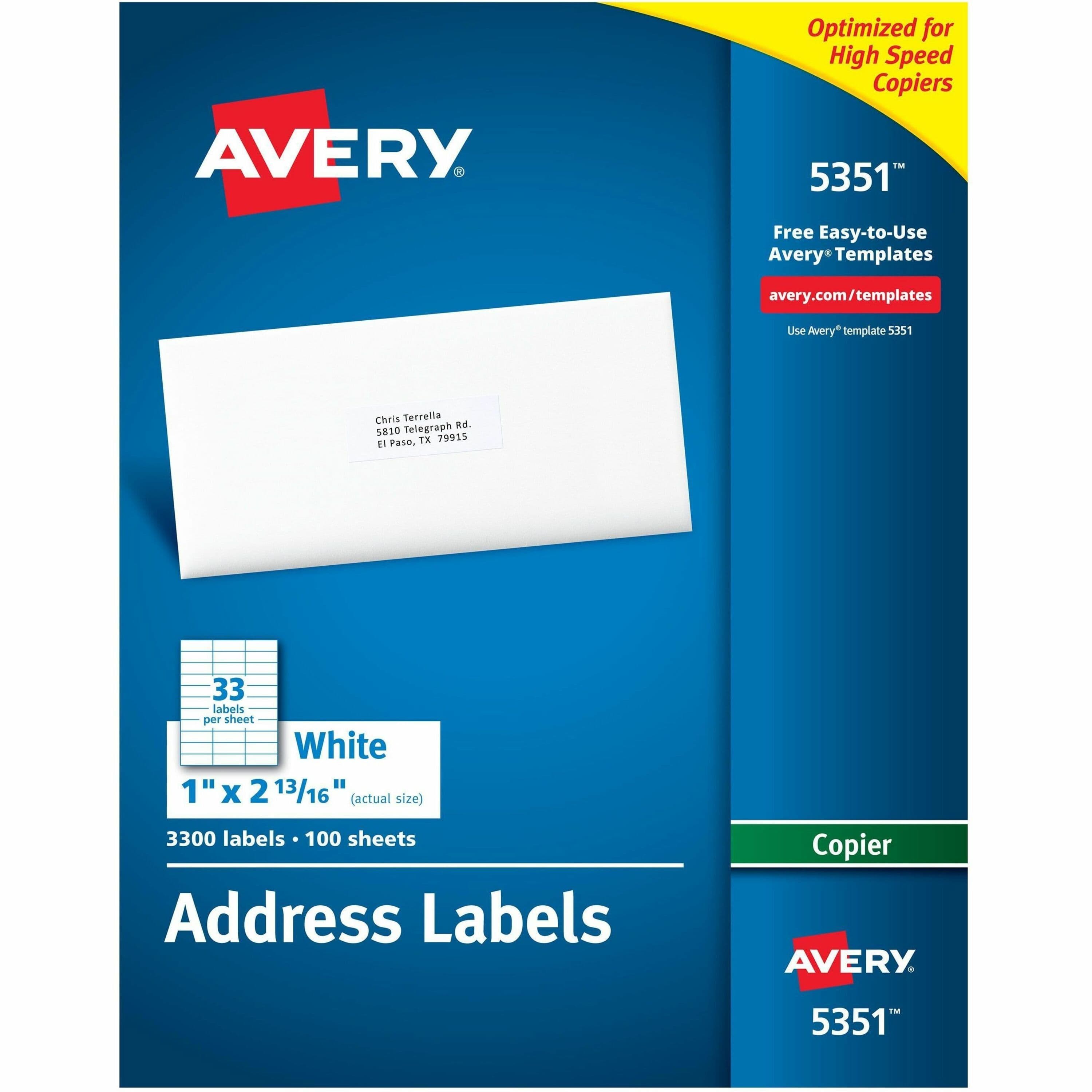 Avery® Copier Address Labels - 3300 / Box