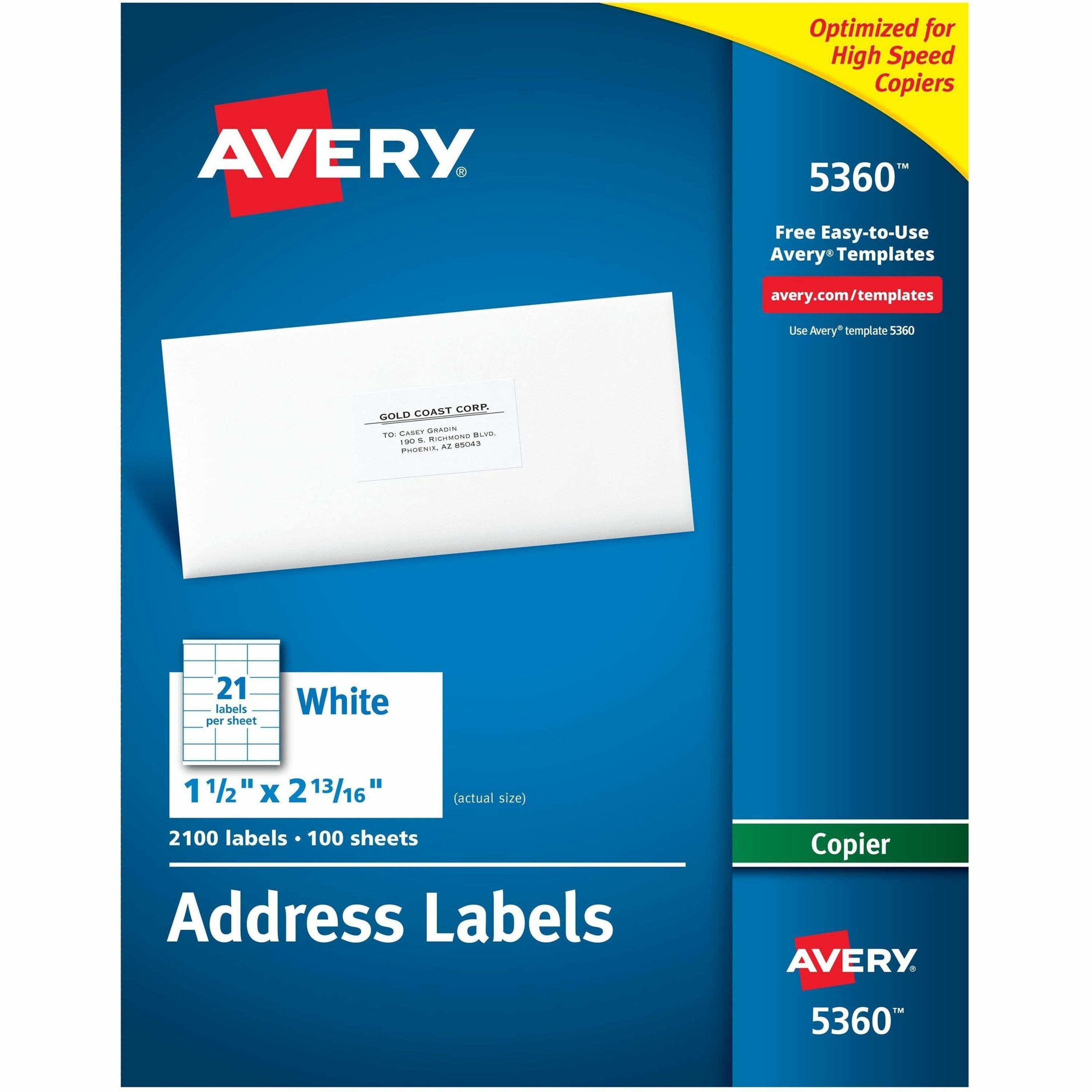 Avery® Copier Address Labels - 2100 / Box