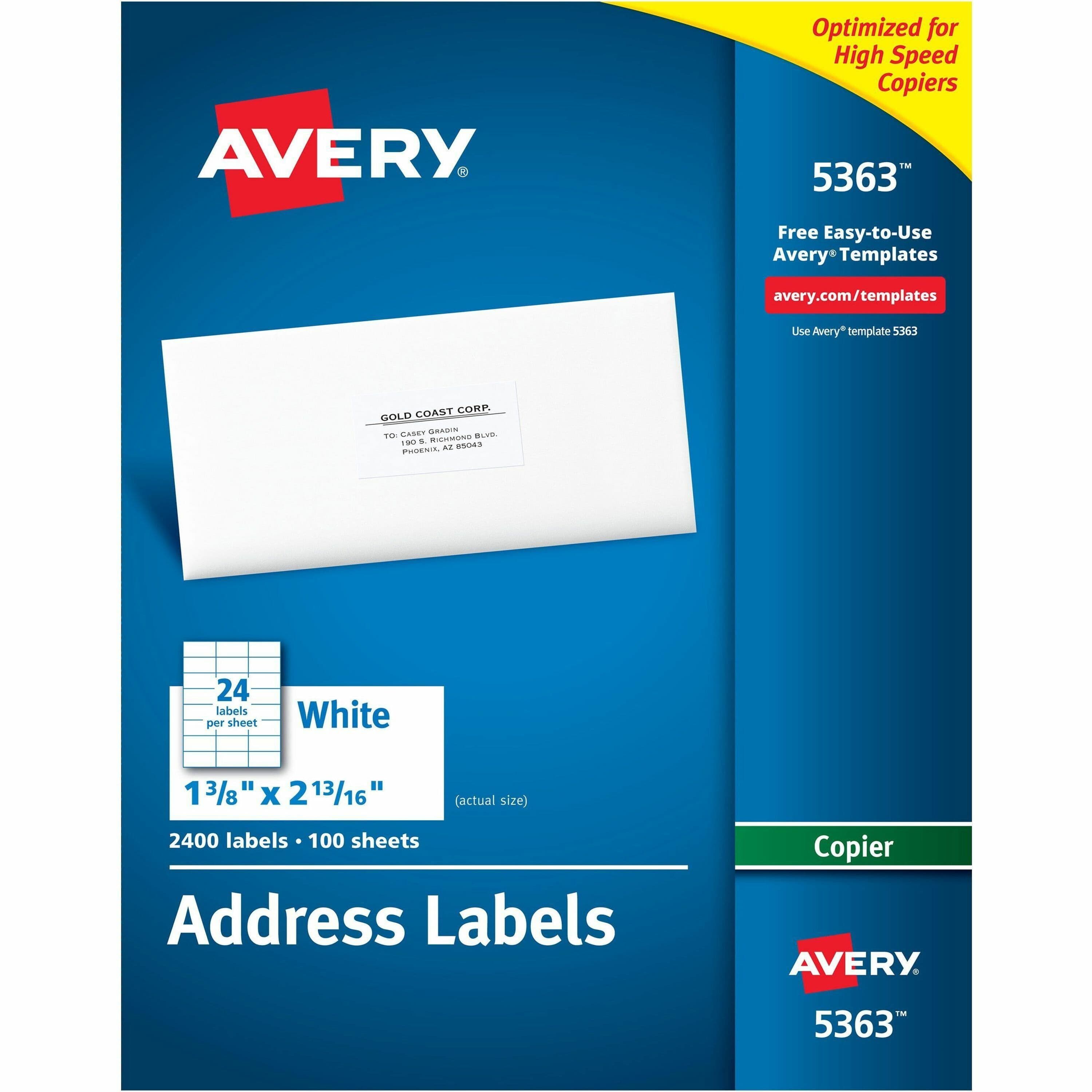 Avery® Copier Address Labels - 2400 / Box
