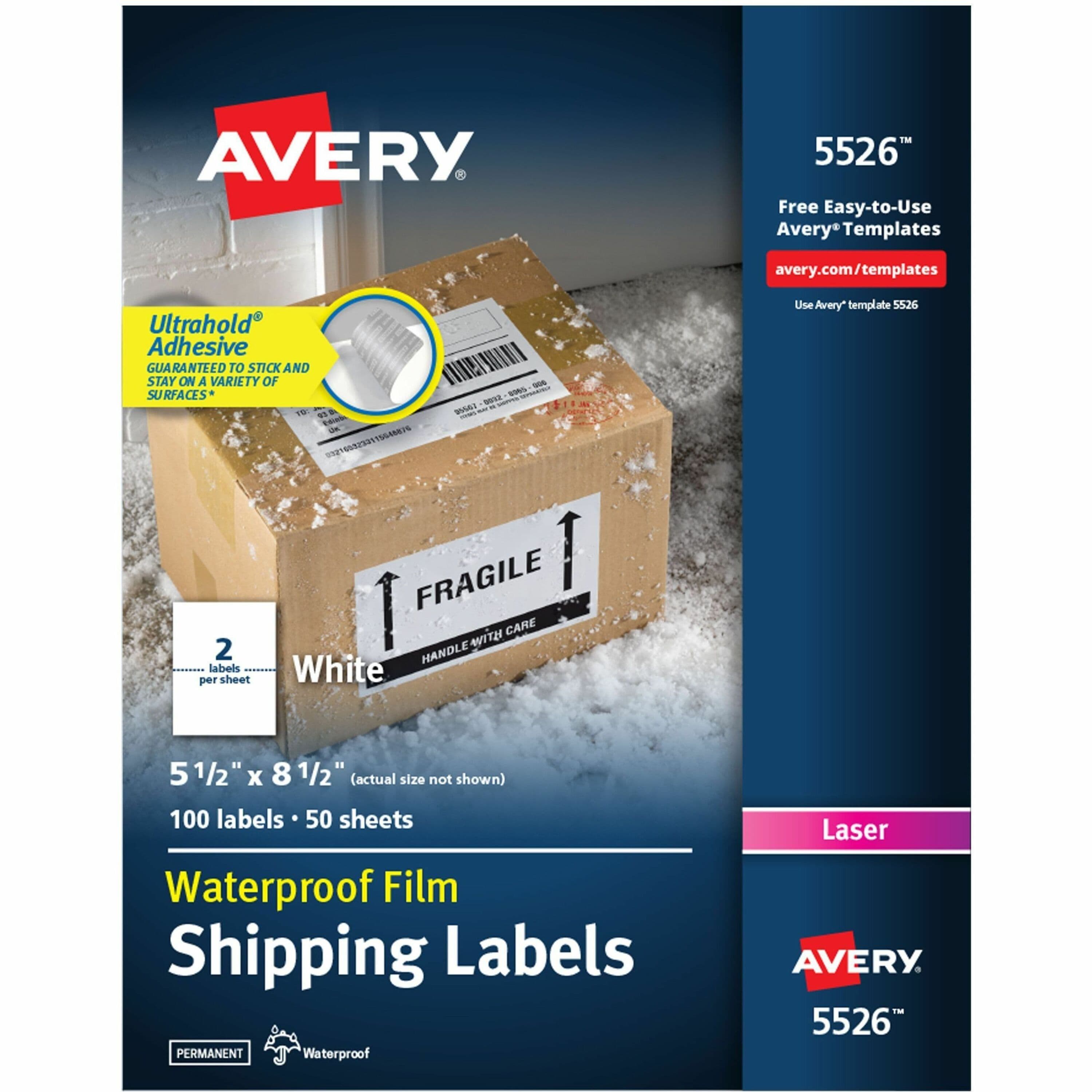Avery® 5-1/2" x 8-1/2" Labels, Ultrahold, 100 Labels (5526) - 100 / Pack