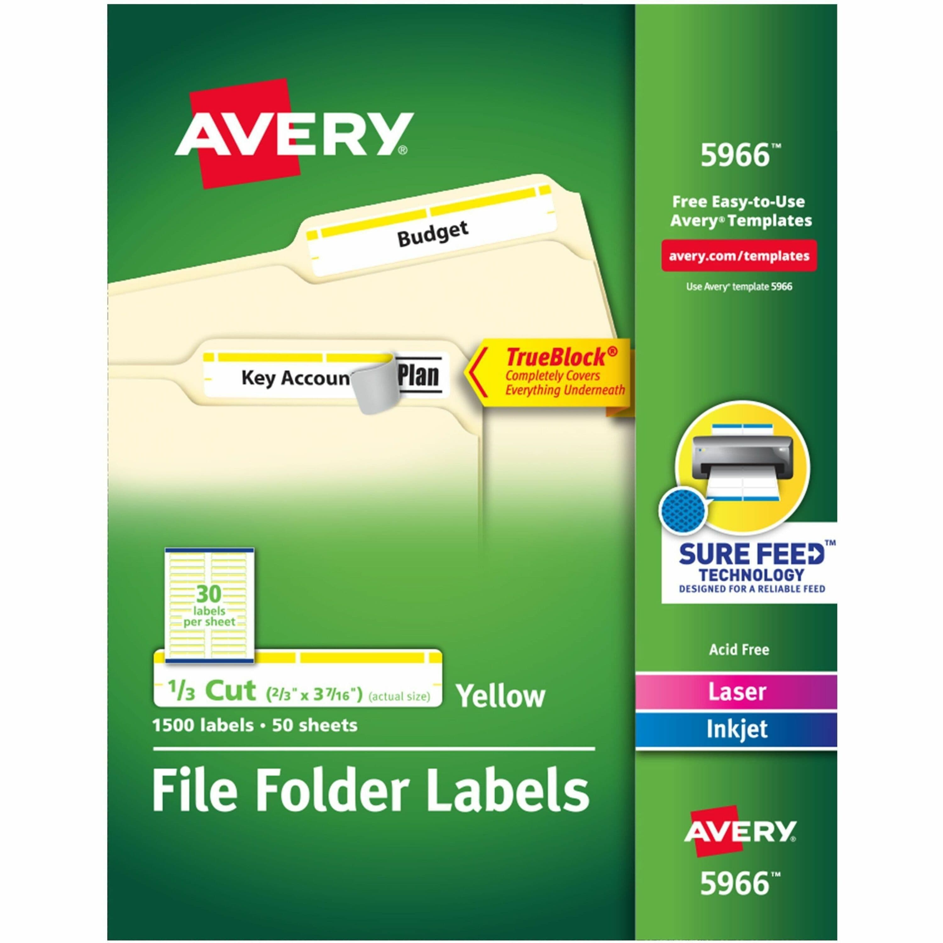 Avery® TrueBlock File Folder Labels - 1500 / Box