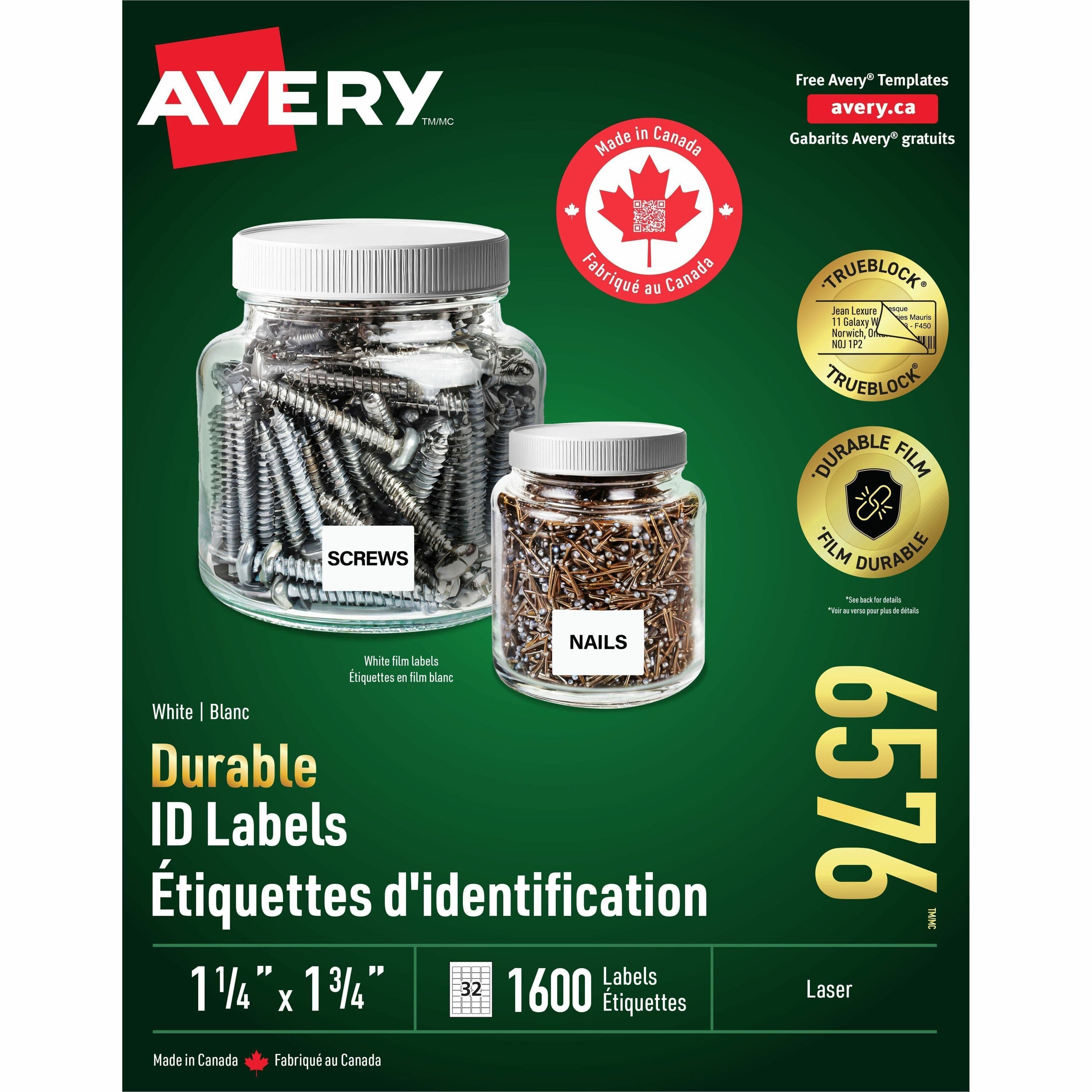Avery® Durable ID Labels - 1600 / Pack