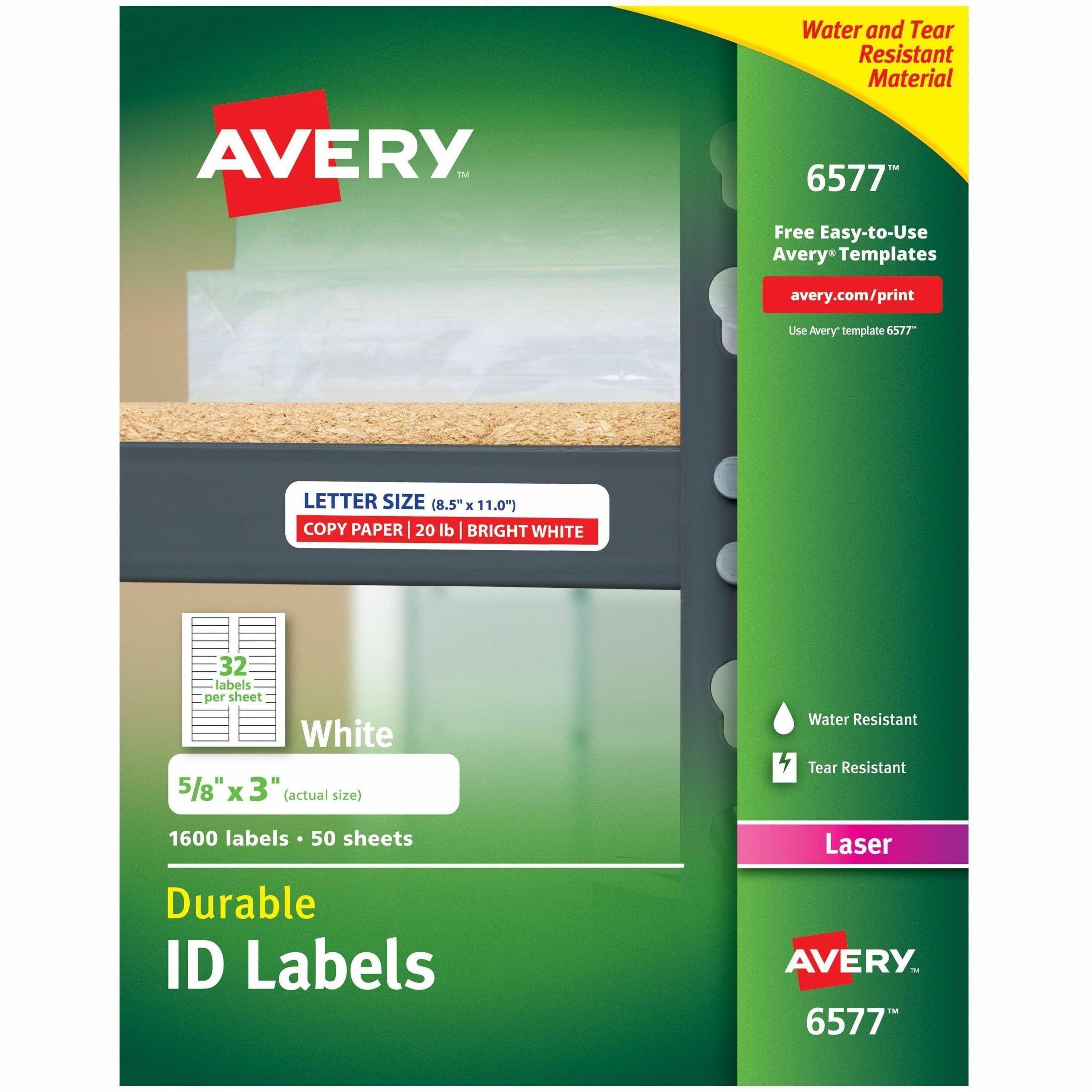 Avery® Permanent Durable ID Laser Labels - 1600 / Pack