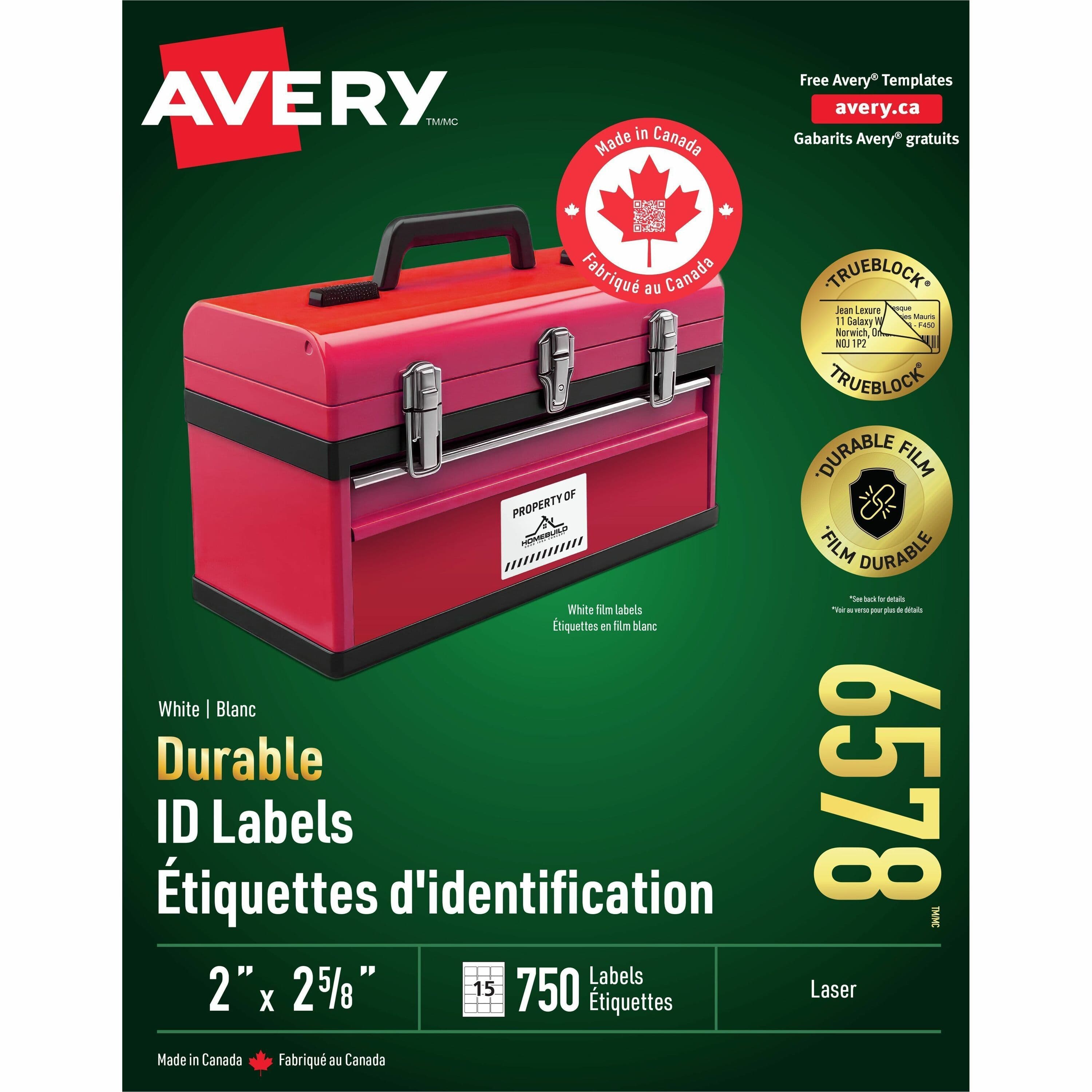 Avery® Durable ID Labels - 750 / Pack