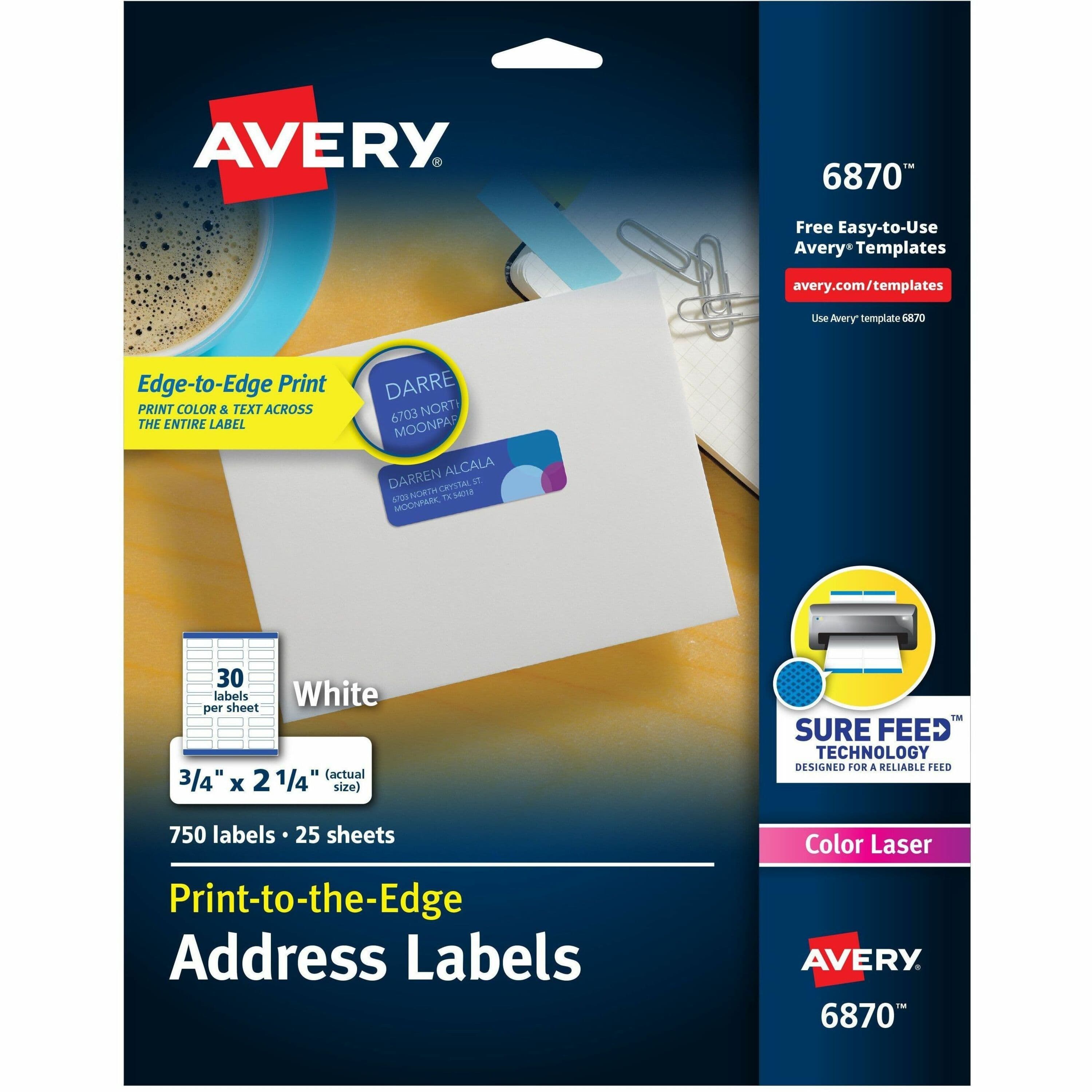 Avery® Print-to-the-Edge Copier Address Labels - 750 / Pack