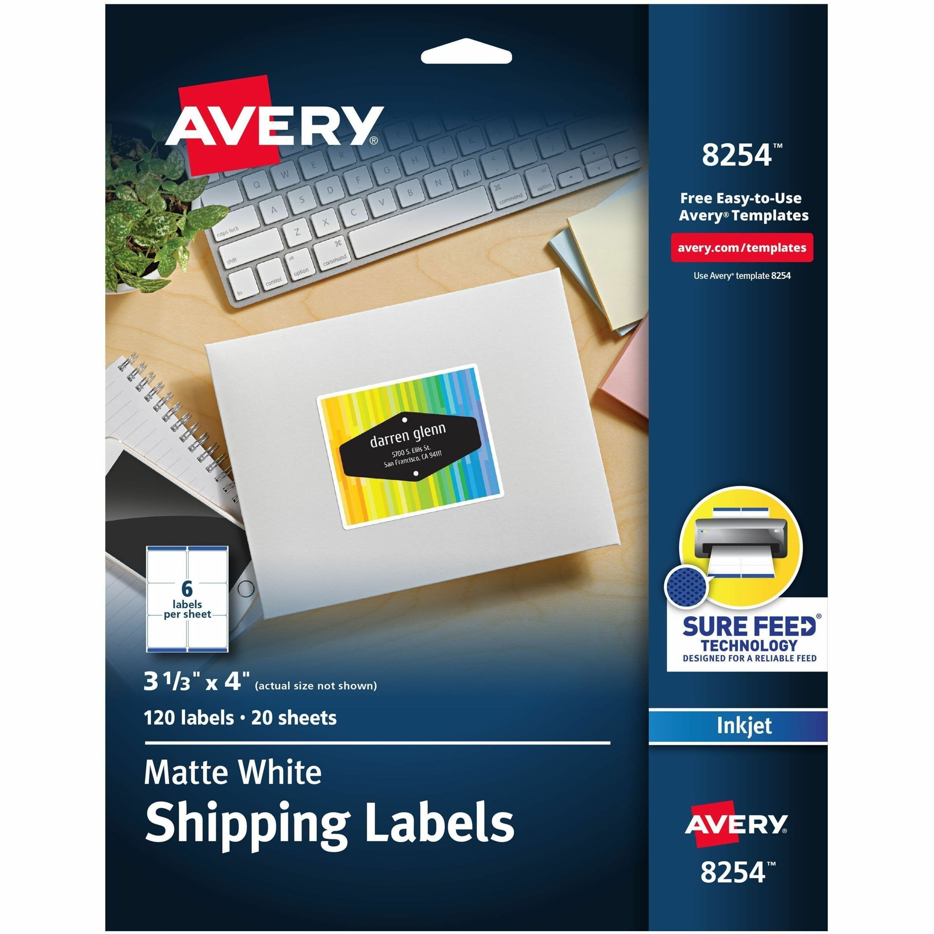 Avery® Sure Feed® White Shipping Labels - 120 / Pack