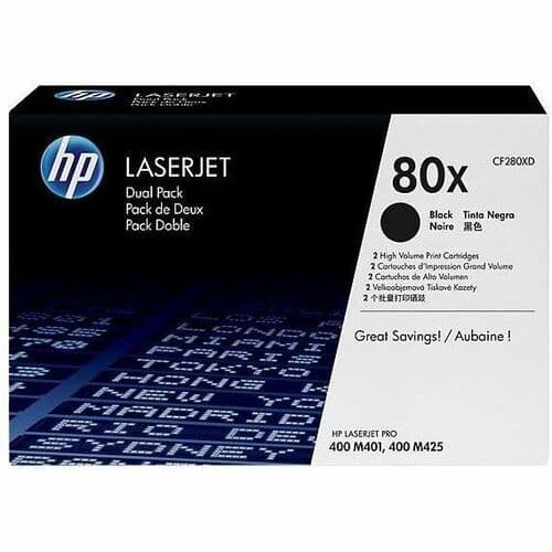 HP 80X Original High Yield Laser Toner Cartridge - Dual Pack - Black - 1 Carton