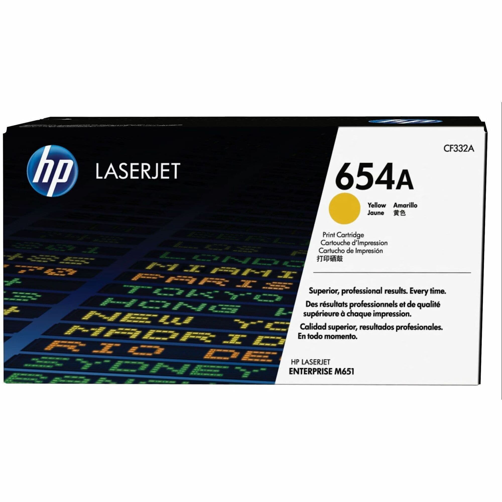 HP 654A Original Laser Toner Cartridge - Single Pack - Yellow - 1 Each