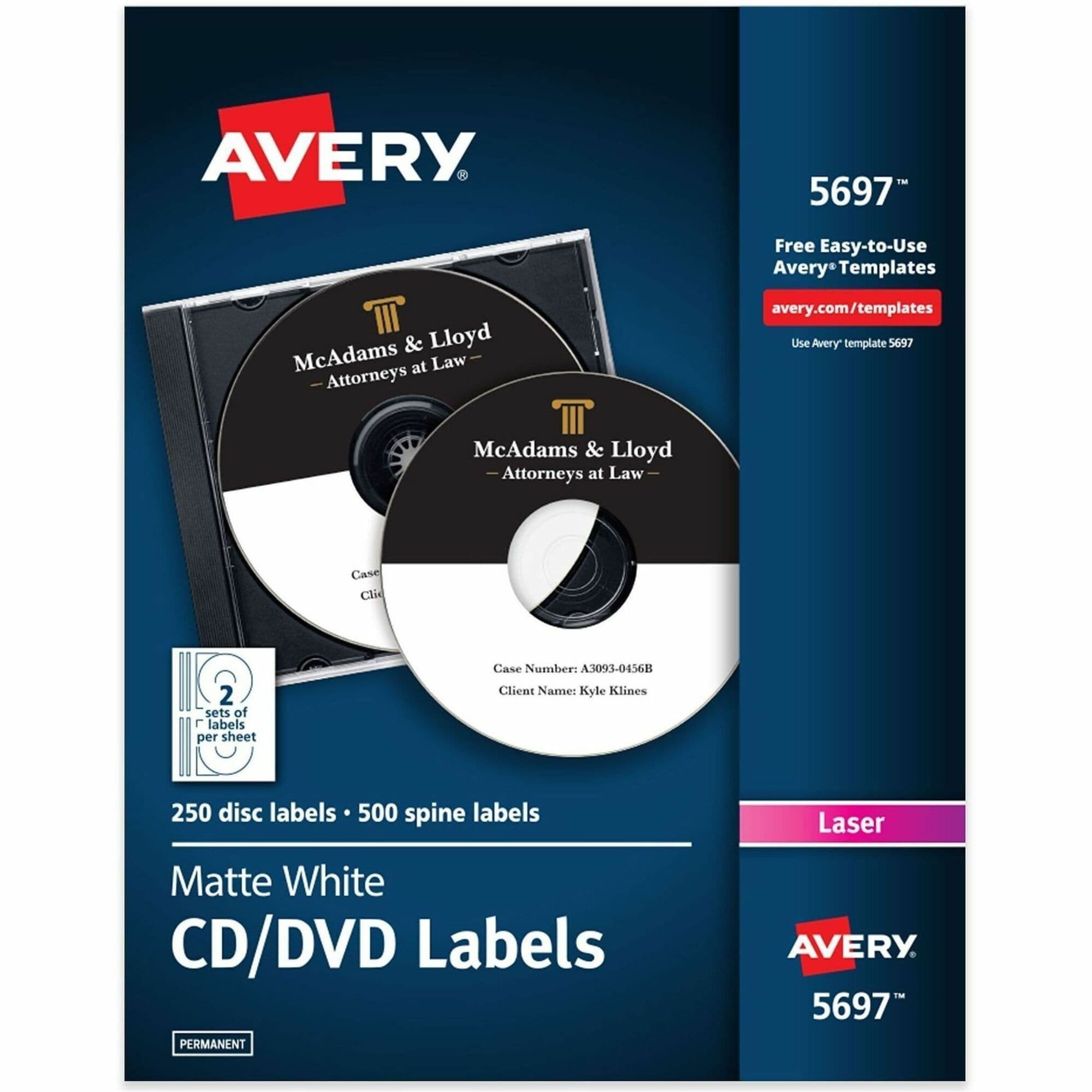 Avery® Customize CD/DVD Labels - 250 / Pack