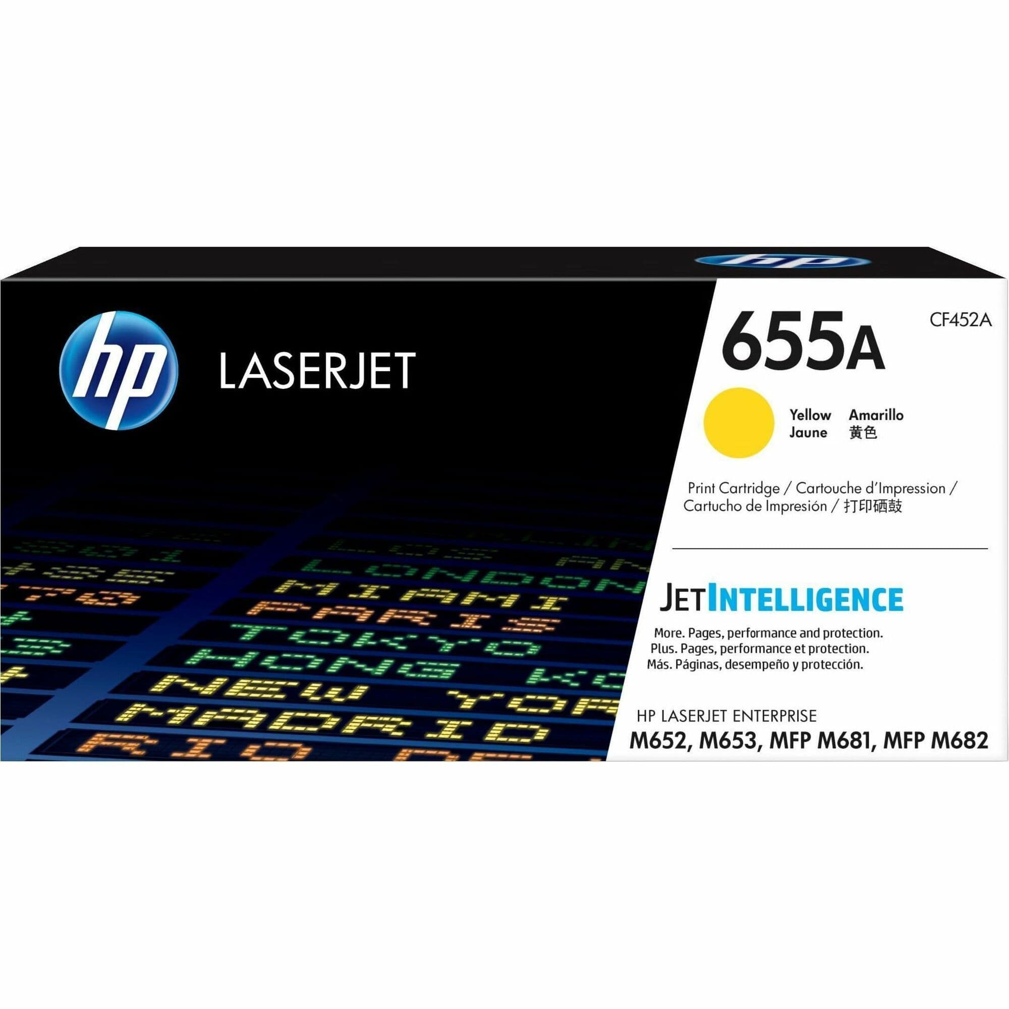 HP 655A Original Laser Toner Cartridge - Yellow - 1 Each