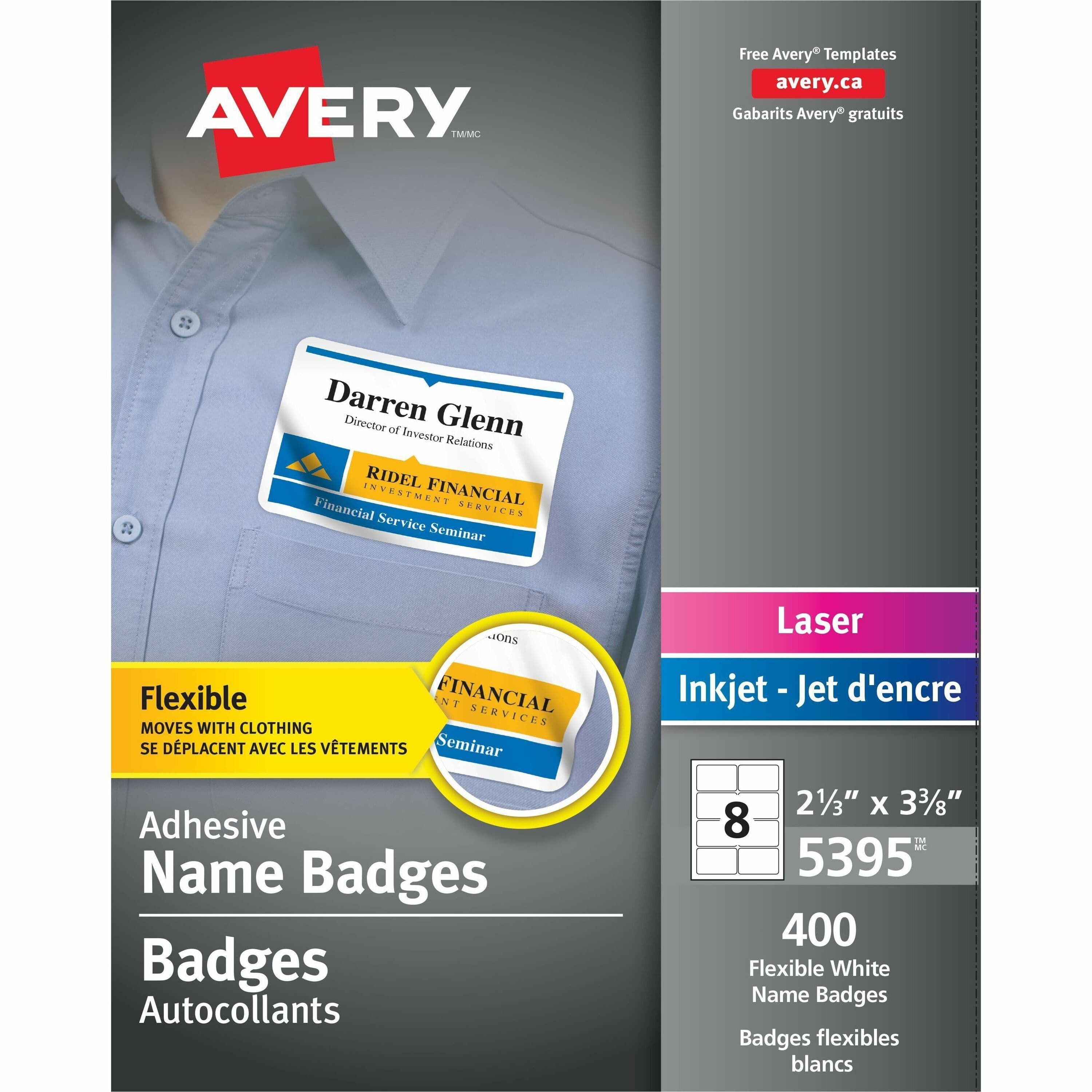 Avery® Flexible Name Badges - 400 / Box
