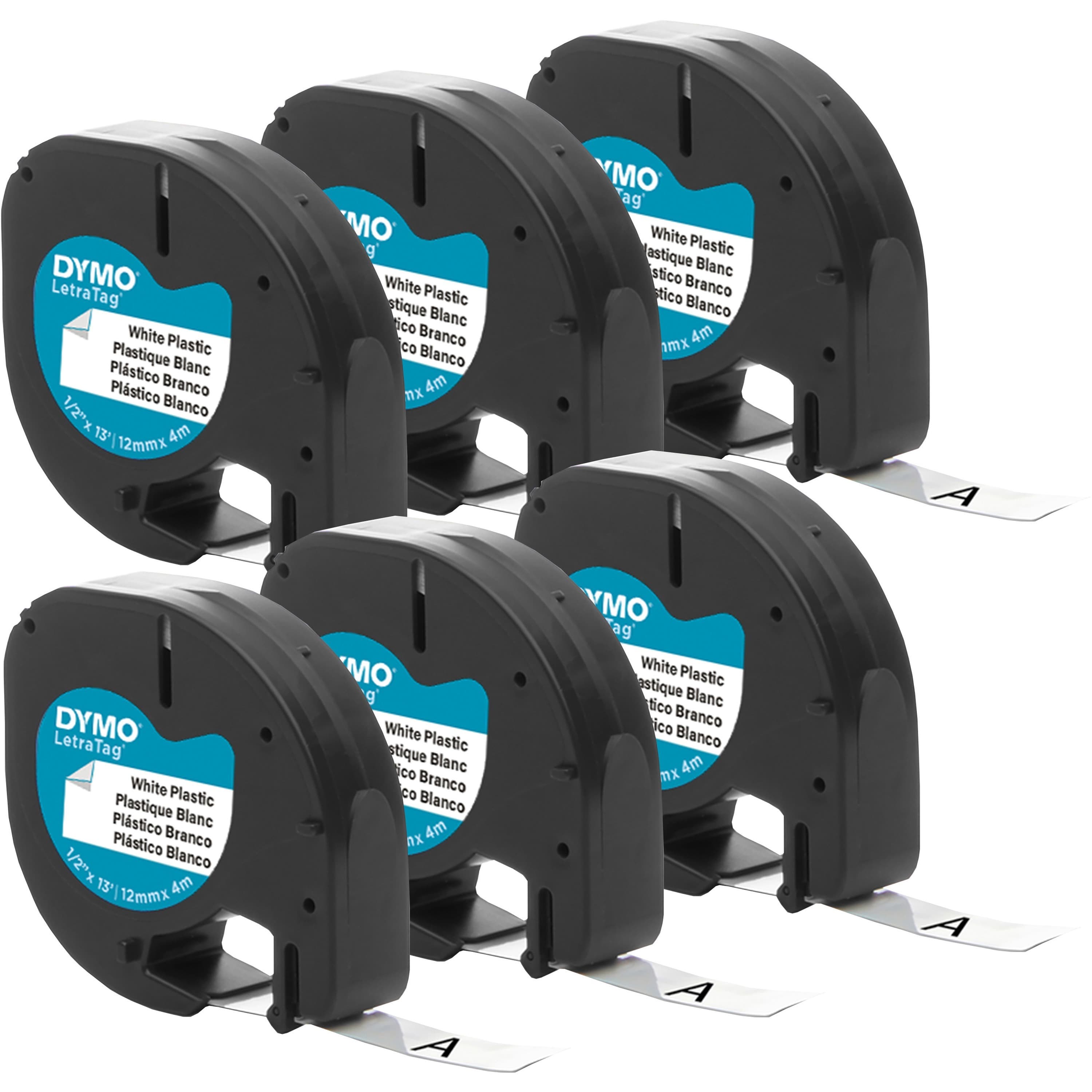 Dymo LetraTag Labelmaker Plastic Labels - 6 / Box