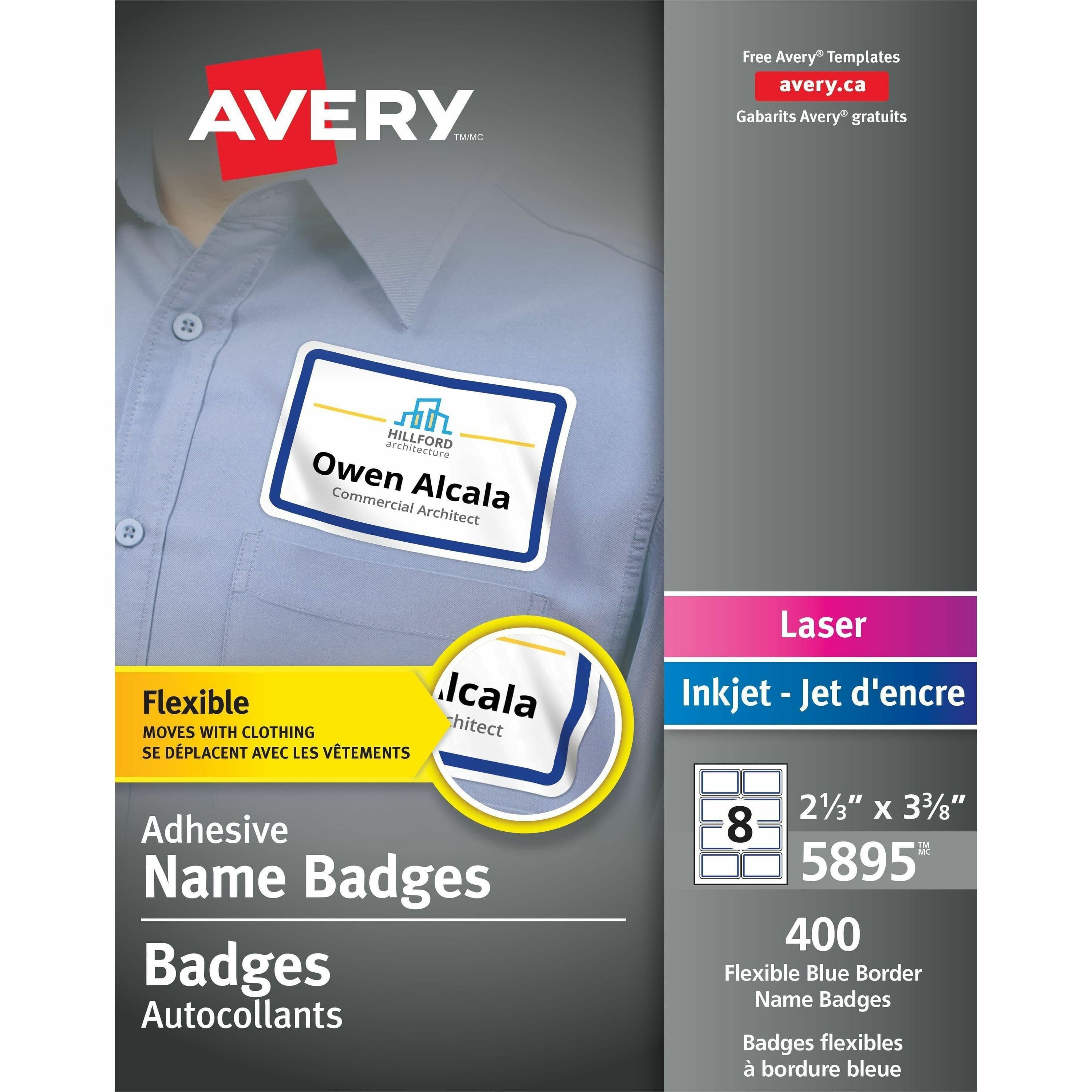 Avery® Flexible Name Badges - 400 / Box