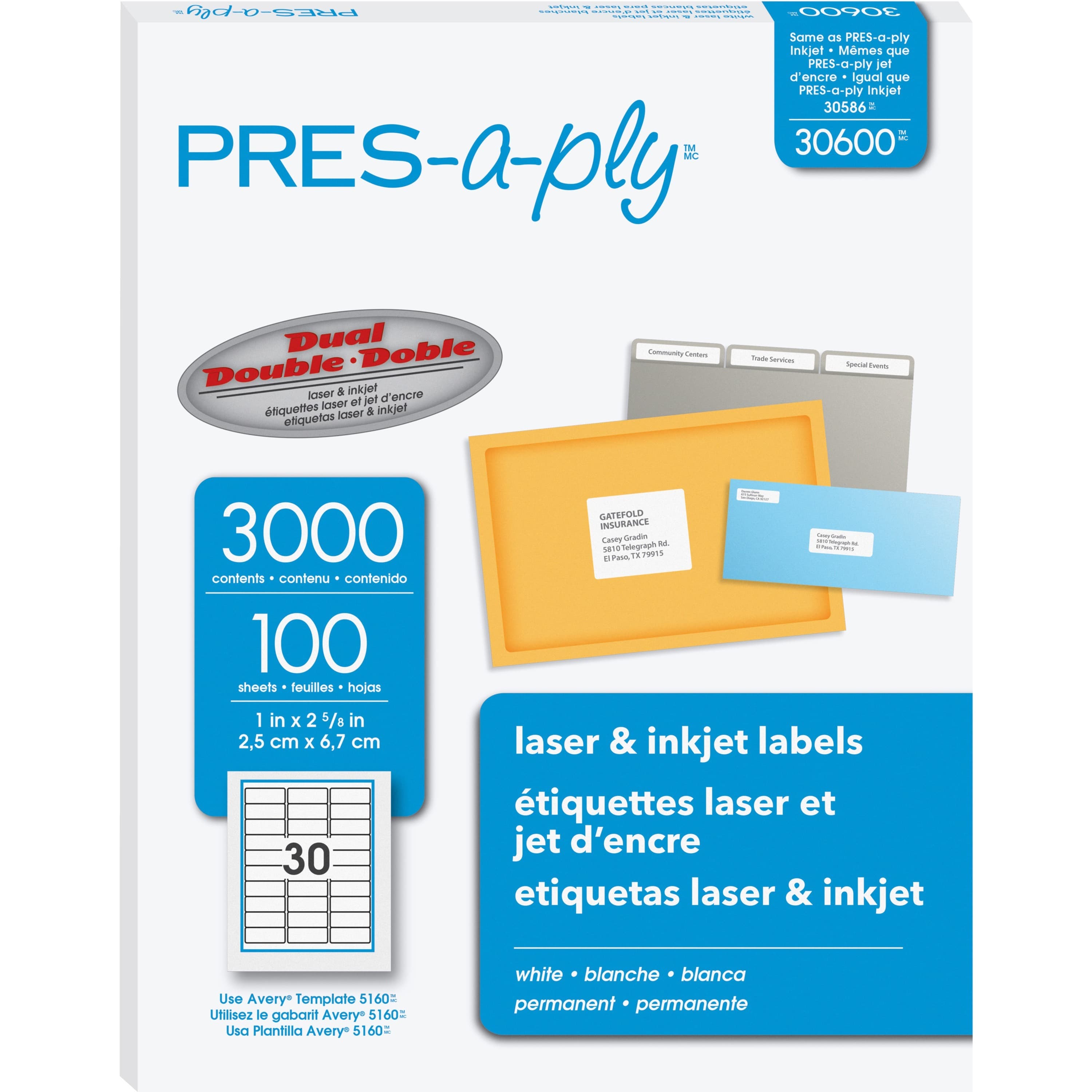 PRES-a-ply Labels - 3000 / Box